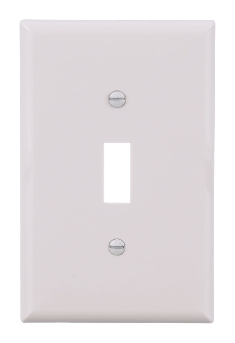 Eaton 1 -Gang Midsize Size White Polycarbonate Indoor Toggle Wall Plate
