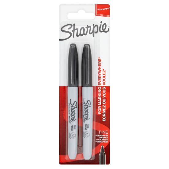 Sharpie Permanent Markers Fine Point Black (2 pack)