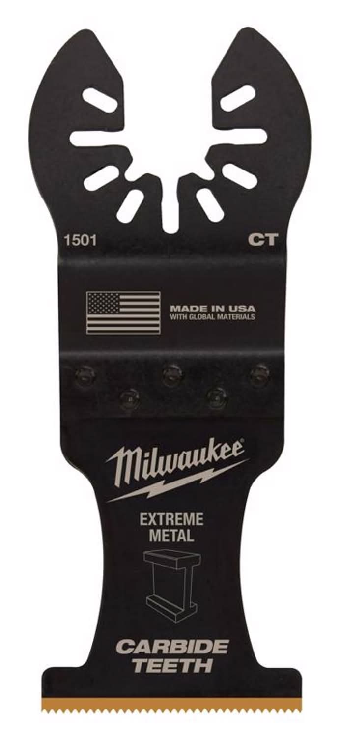 Milwaukee Universal Fit Open-Lok 3.58 In. L X 1-3/8 In. W Carbide Metal Blade Extreme Metal 3 Pk