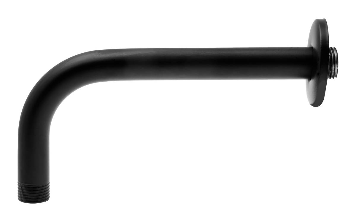 Rugo · Brazo acero inoxidable con chapetón para regadera, negro