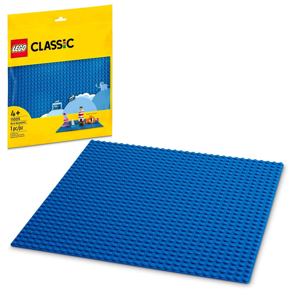 LEGO Classic Blue Baseplate 11025 Building Kit, 9.5 in., Blue