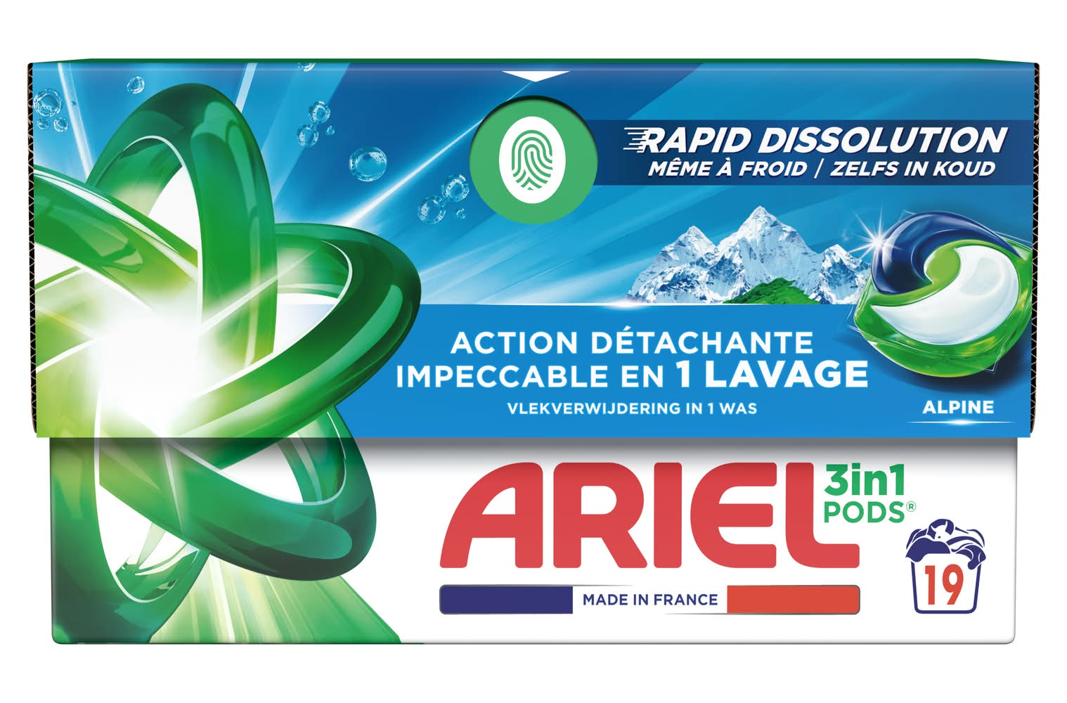 Ariel - Lessive capsules 3 en 1 pods, alpine (19)