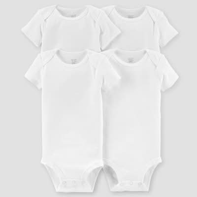 Carter's Just One You Baby Short Sleeve Bodysuit, 6M, White (4 ct)