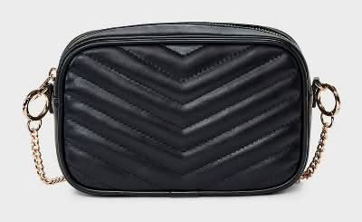 A New Day Quilted Camera Crossbody Bag, 22.83 in, Black