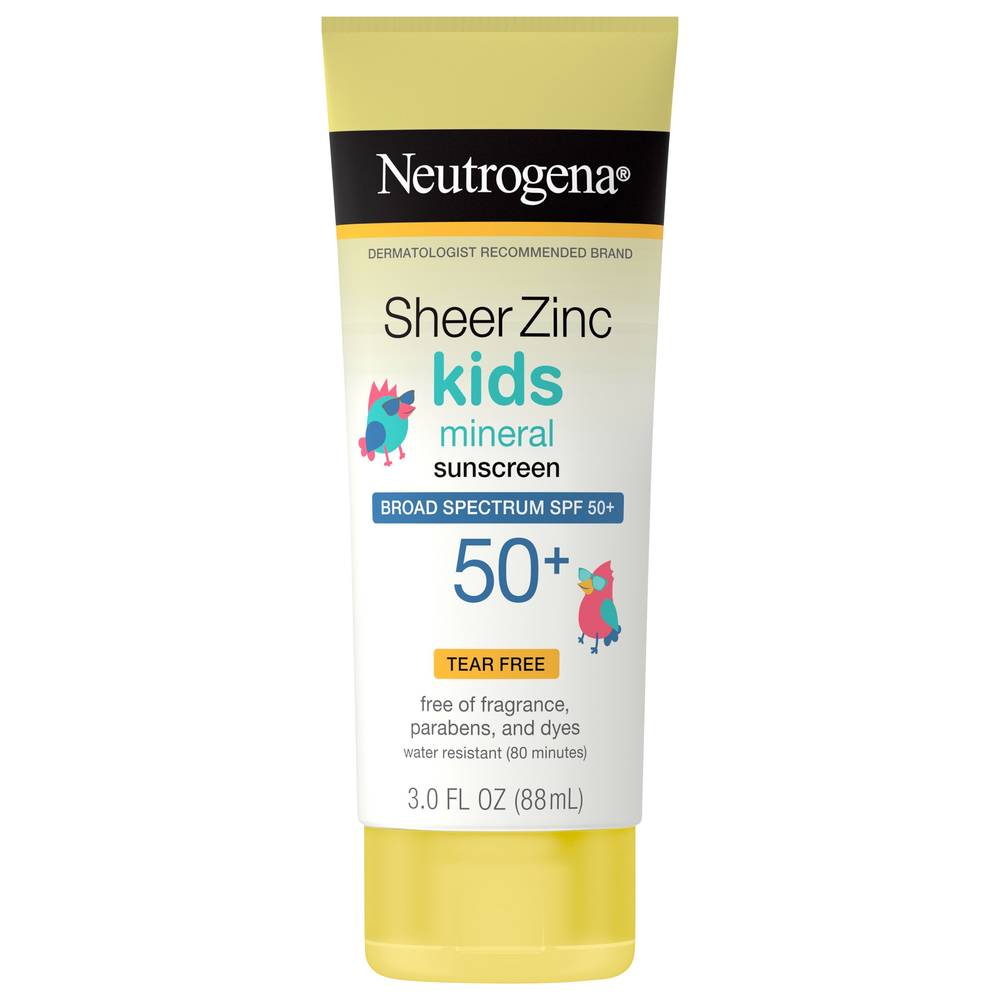 Neutrogena Sheer Zinc Kids Mineral Broad Spectrum Spf 50 Sunscreen