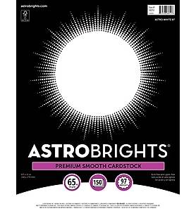 Astrobrights 65 lb. Cardstock Paper, 8.5 x 11, Astro White, 150 Sheets/Pack (98251)