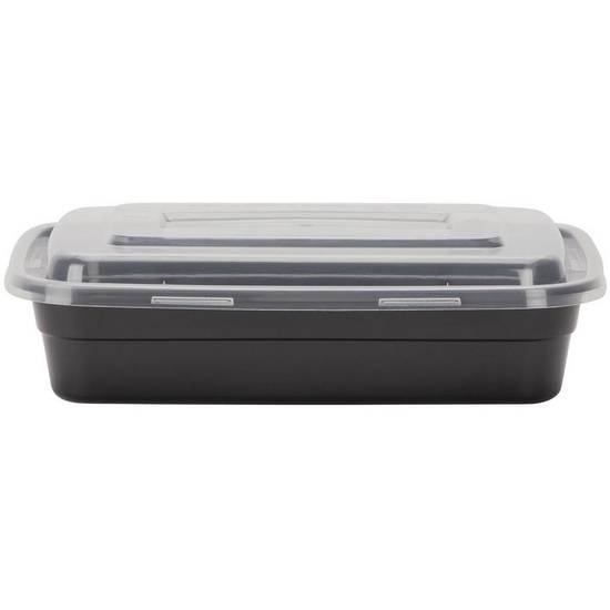 Rectangular Plastic Microwave Tray Container, 8in, 38oz, 4ct