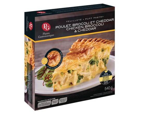 Plaisirs Gastronomiques · Feuilleté au poulet, brocoli et cheddar Plaisirs Gastronomiques (540 g) - Chicken broccoli & cheddar puff pastry (540 g)