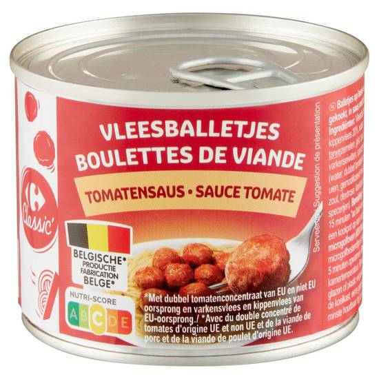 Carrefour Classic'' Boulettes de Viande Sauce Tomate 200 g