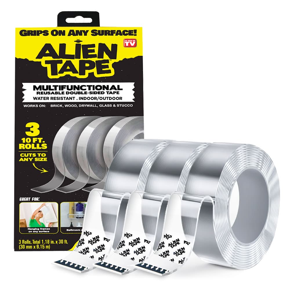 Alien Tape Alien 3 -Pack 1.18-in x 30 Feet Double-Sided Tape