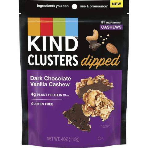 KIND Clusters Dipped Dark Chocolate Vanilla Cashew 4oz