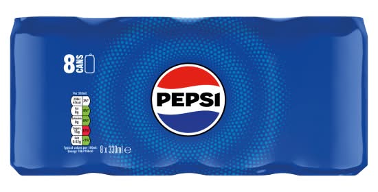 Pepsi Cola Soft Drink (8 x 330ml)