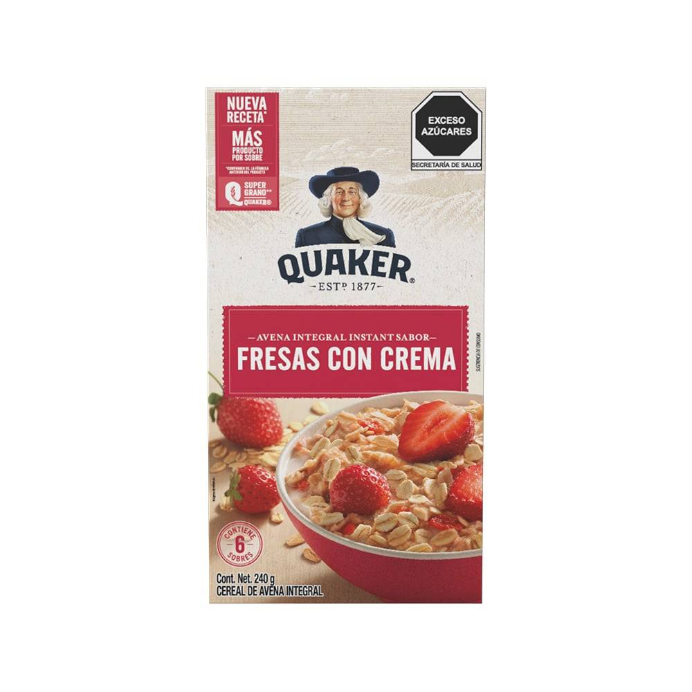 Quaker avena fresas con crema (caja 240 g)