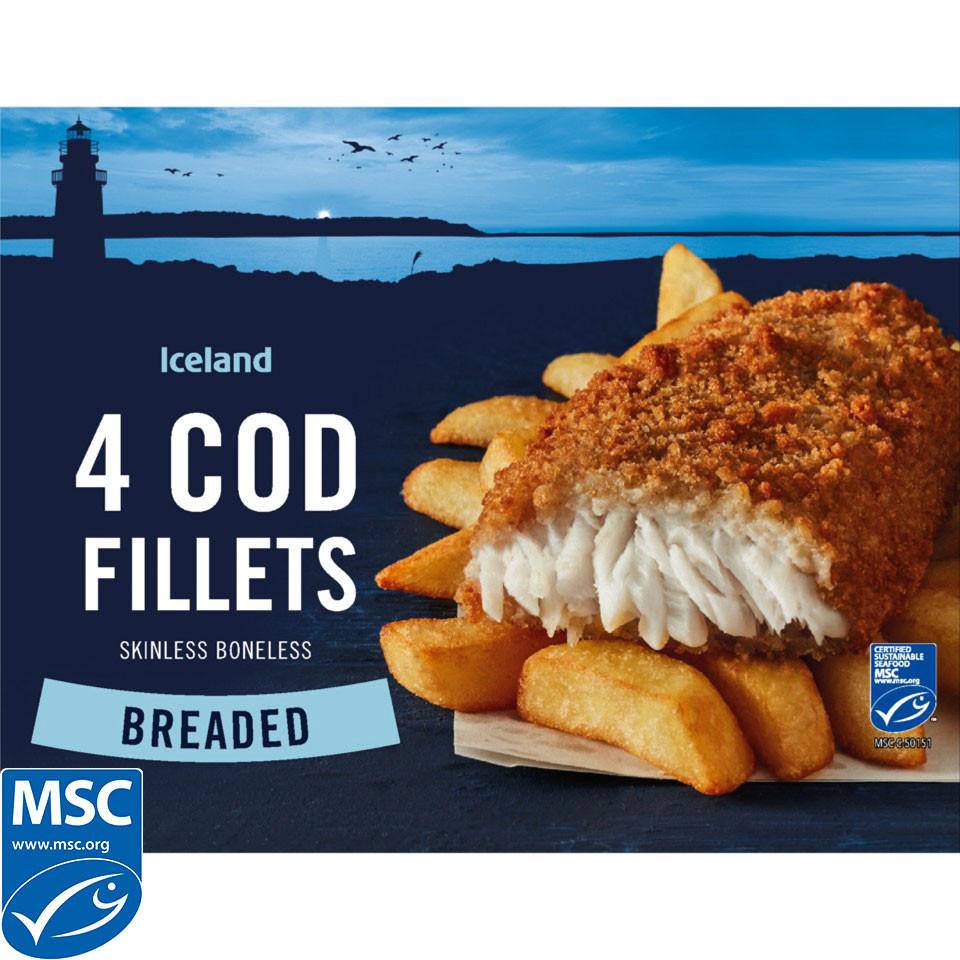 Iceland Breaded Cod Skinless Boneless Fillets