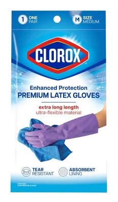 Clorox Enhanced Protection Premium Latex Gloves, M