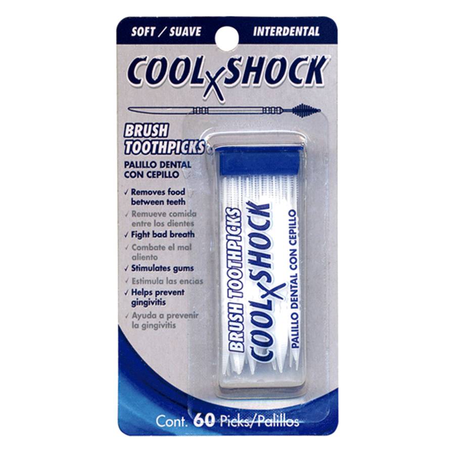 Cool x shock palillo con cepillo interdental suave (blíster 60 piezas)