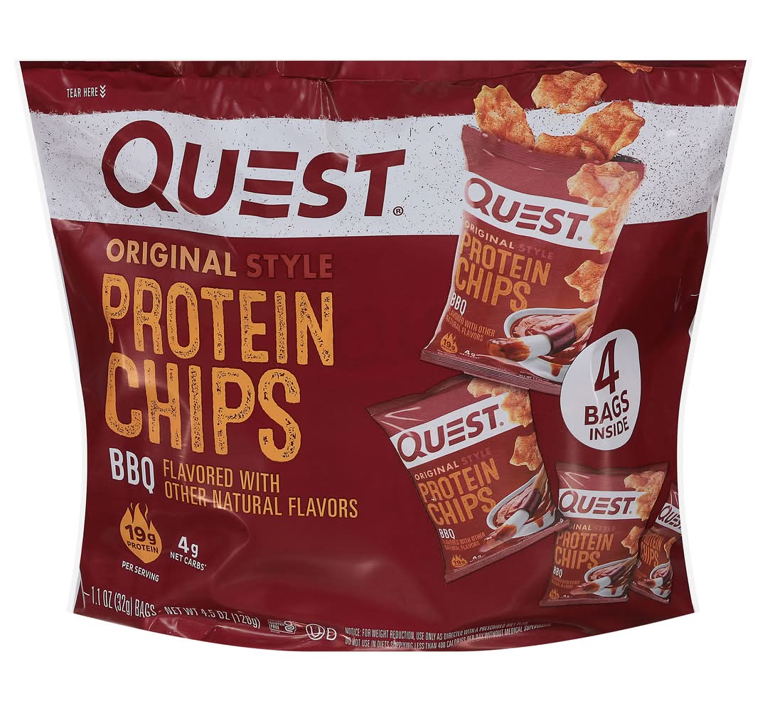 Quest Original Style Protein Chips, Bbq (4 x 1.1 oz)