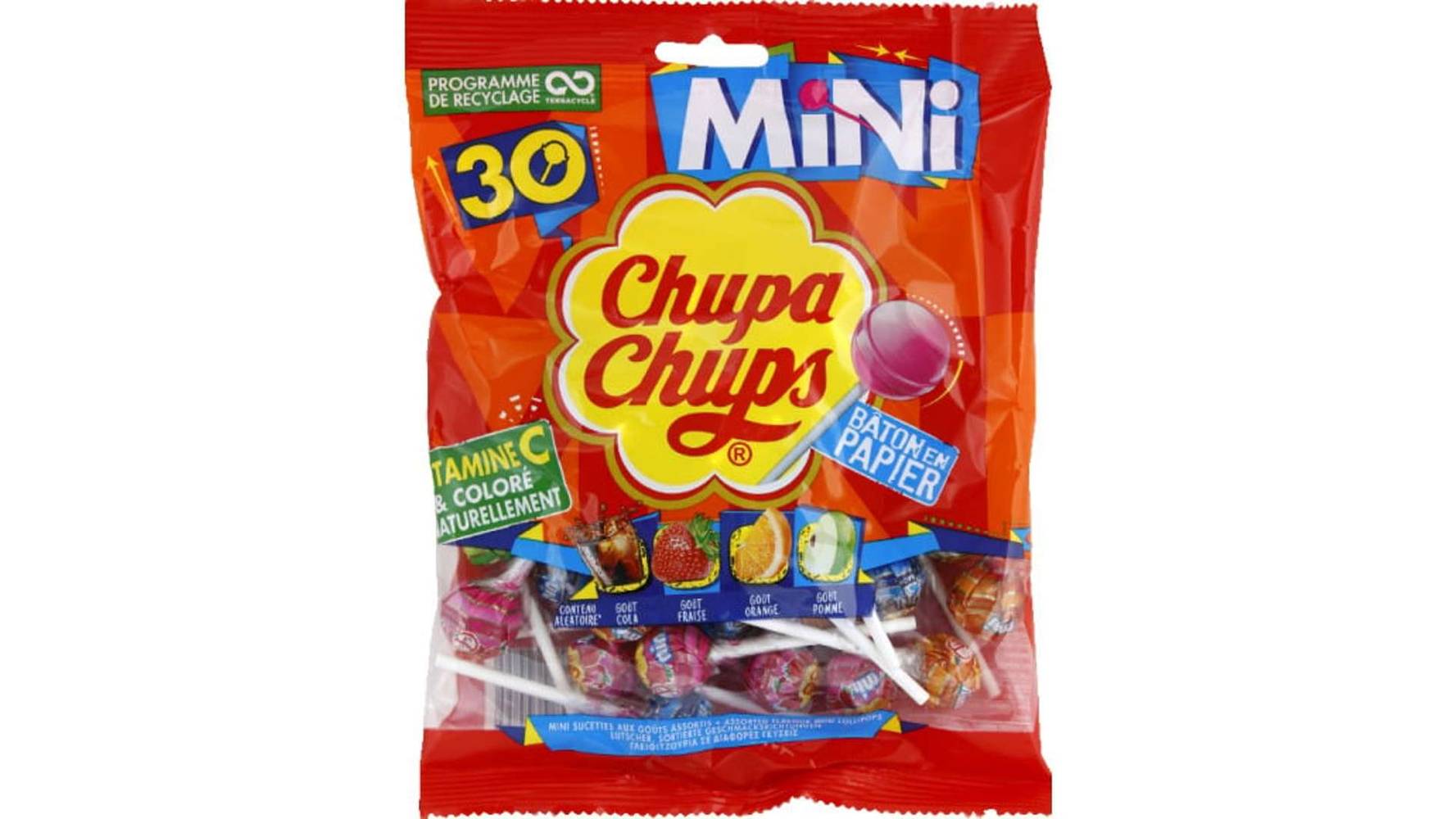 Chupa Chups - Mini sucettes aux goûts assortis (30 pièces)