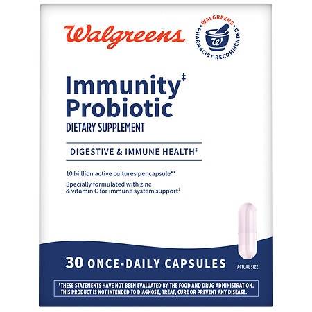 Walgreens Daily Immunity Probiotic Capsules with Vitamin C - 30.0 ea
