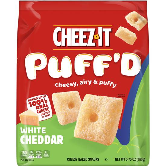 Cheez-It Puff'd Cheesy Baked Snacks - White Cheddar, 5.75 oz