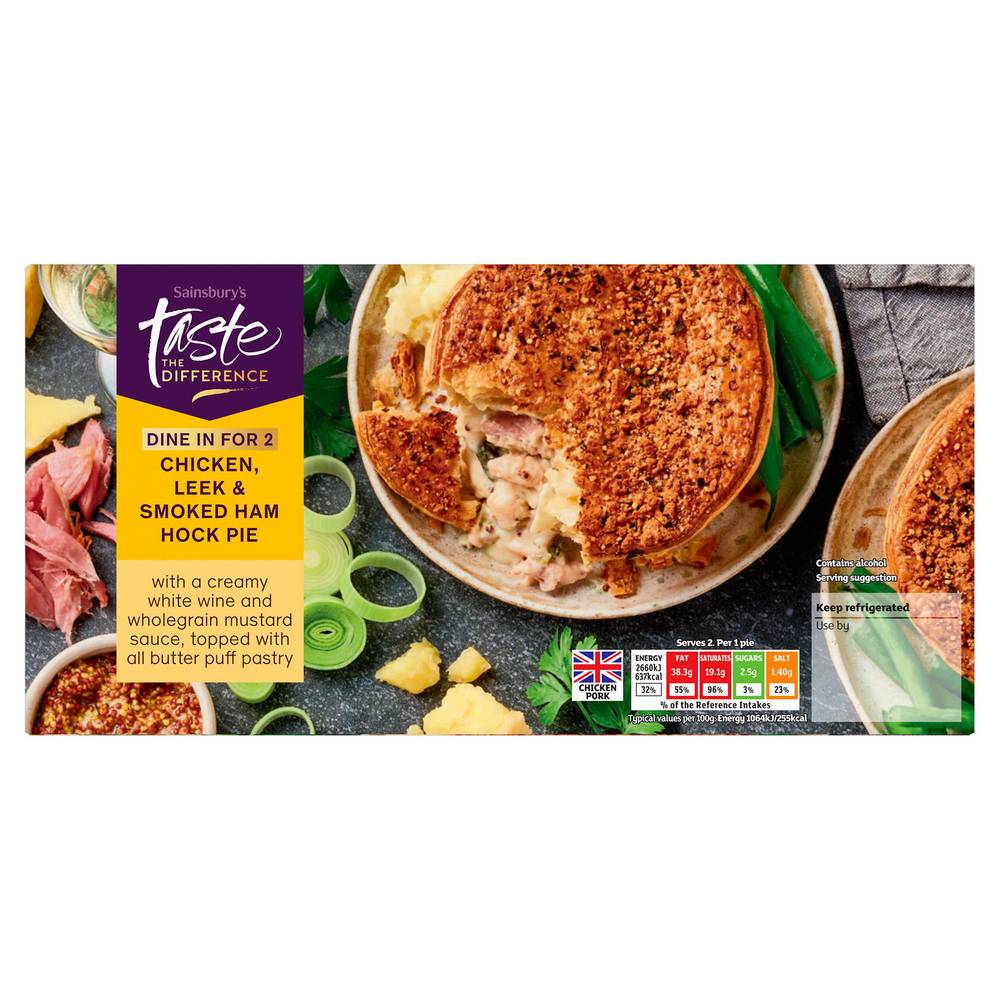 Sainsbury's Chicken Leek & Smoked Ham Hock Pie,  Taste the Difference 500g