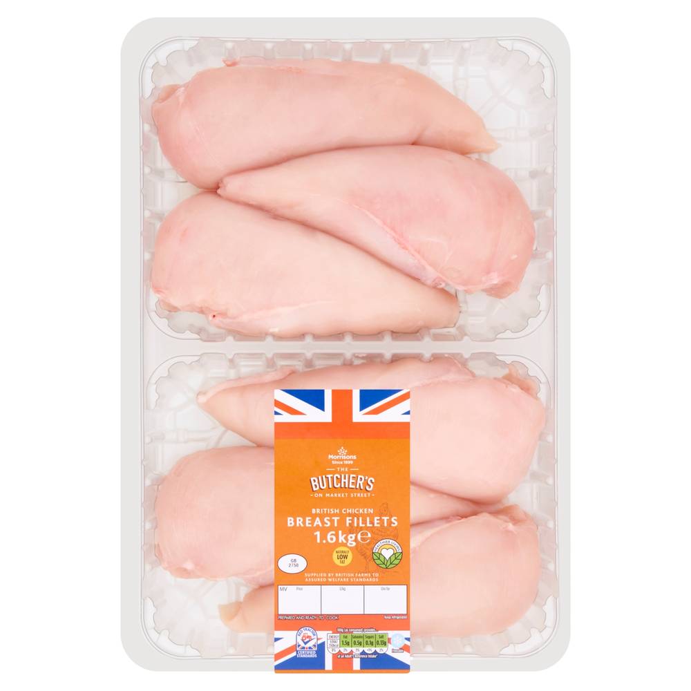 Morrisons The Butcher's on Market Street British Chicken Breast Fillets (1.6kg)