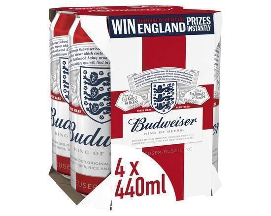 Budweiser Lager Beer Cans 4 x 440ml