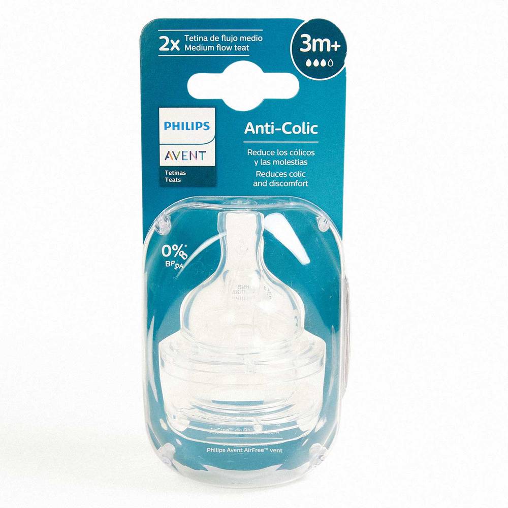 Avent tetina anti cólicos flujo medio (2 un) (3 m)