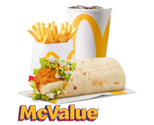 Ranch Snack Wrap w/ Grilled Chicken McValue Meal [500-650 Cals]