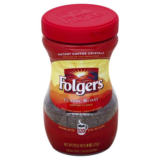 Folgers Classic Roast Instant Coffee Crystals (8 oz)
