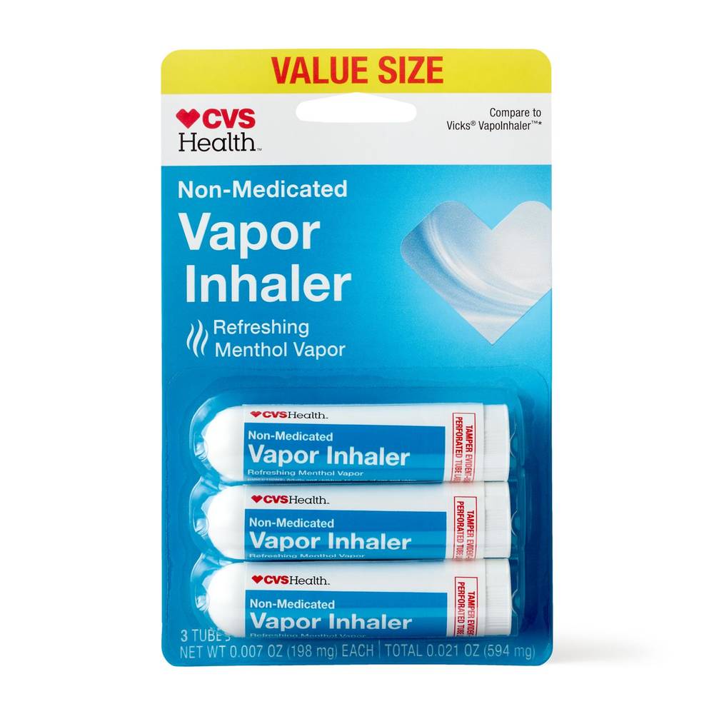 CVS Health Non Medicated Nasal Vapor Inhaler Decongestant (0.02 oz, 3 ct)