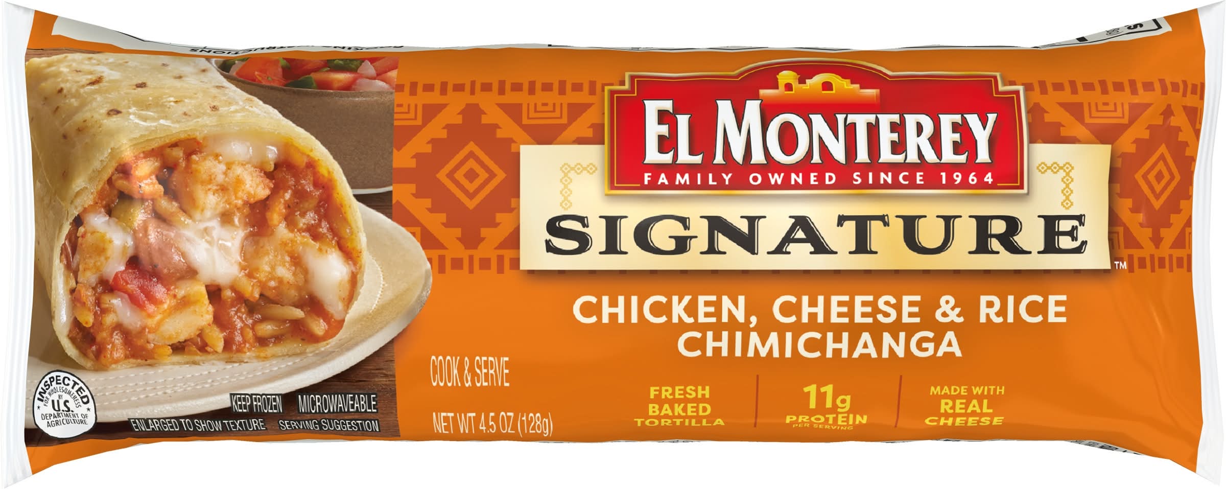 El Monterey Signature Chimichanga, Chicken & Jack Cheese Rice (4.5 oz)