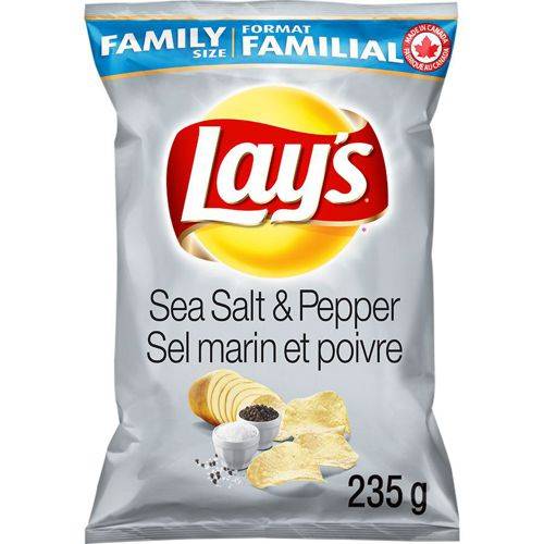 Lay's croustilles au sel de mer et au poivre (235 g) - sea salt & pepper potato chips (235 g)