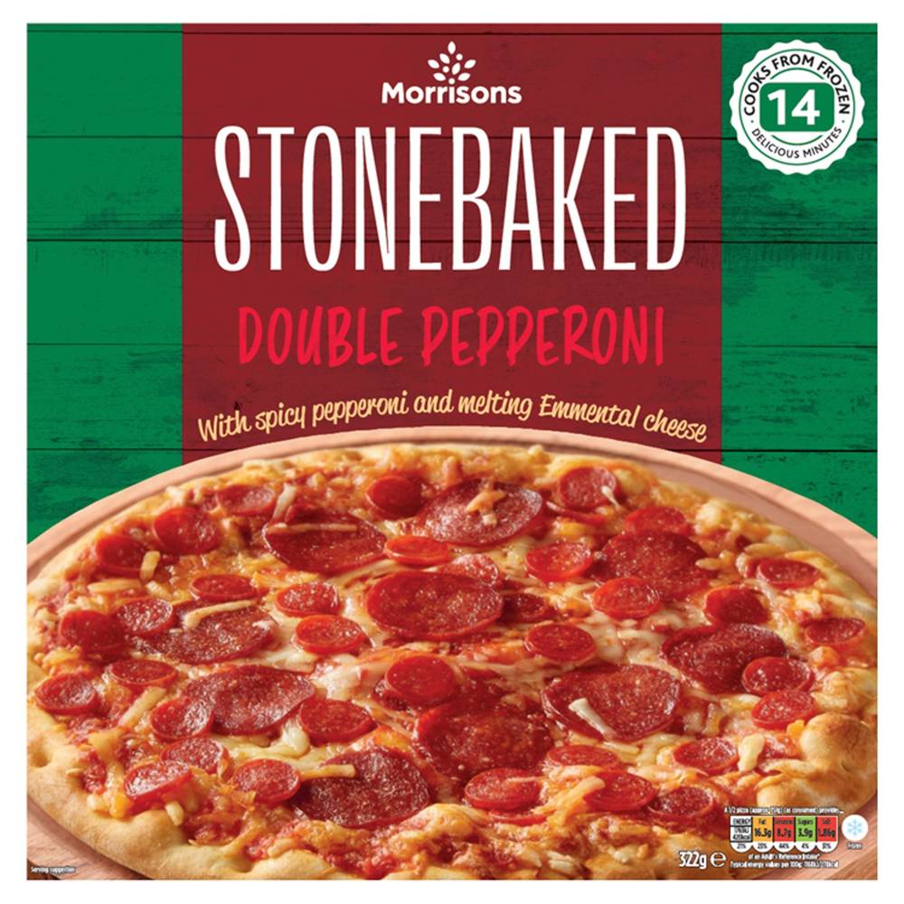 Morrisons Stonebaked Double Pepperoni Pizza (322g)