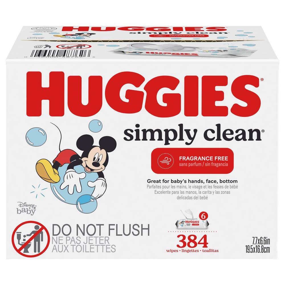 Huggies Simply Clean Fragrance Free Baby Wipes, 384 ct