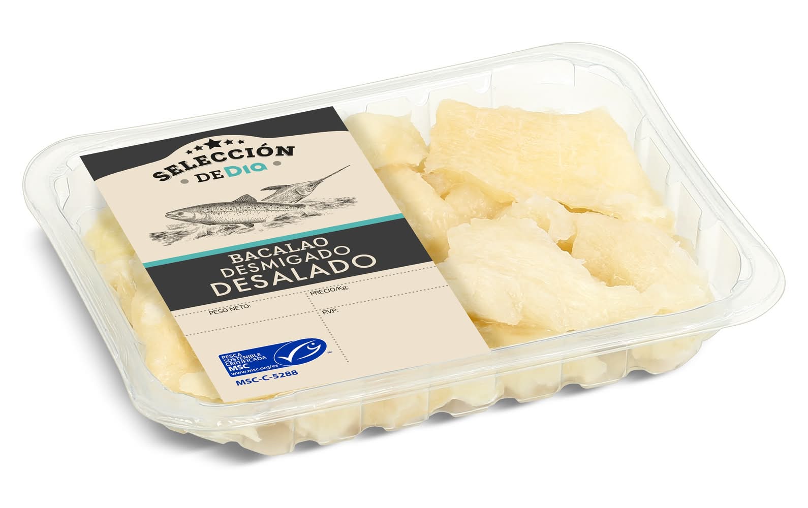 Bacalao Desmigado Desalado Msc Selección De Dia Bandeja 250 G