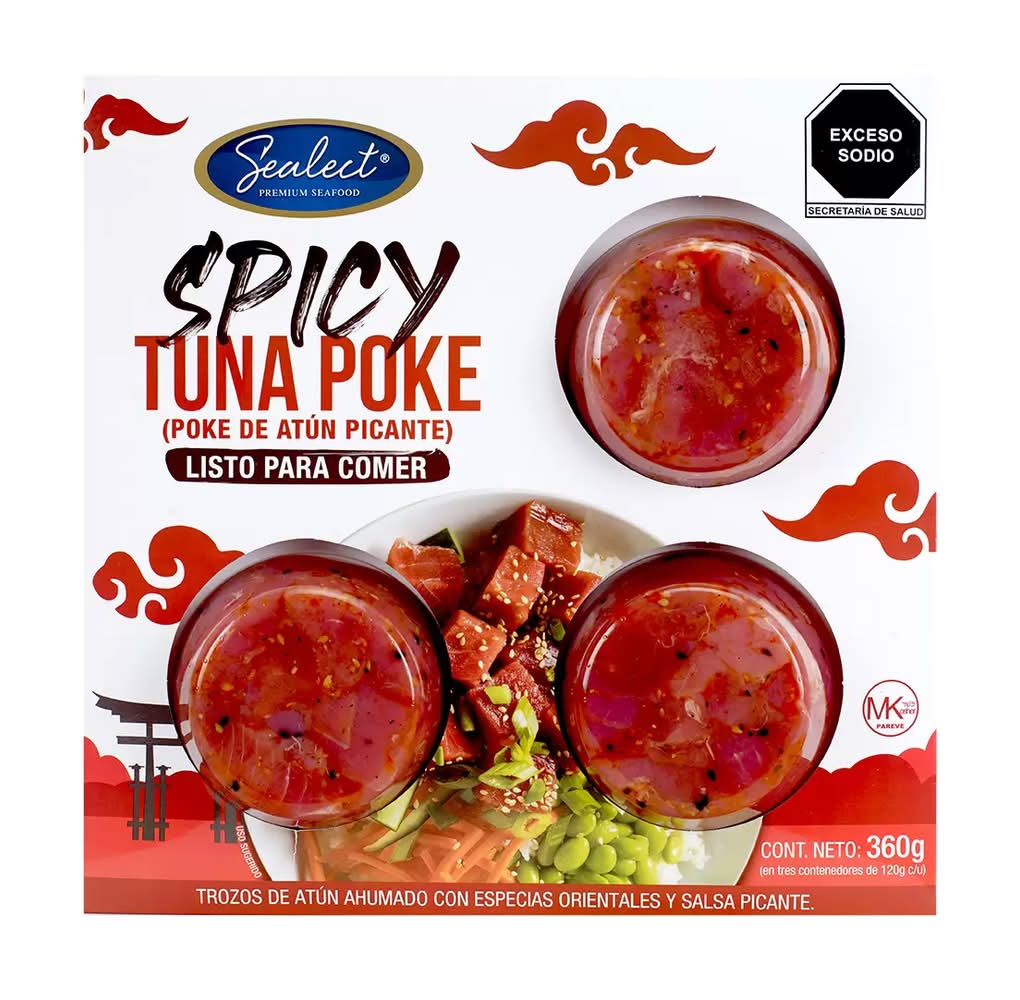 Sealect · Poke de atún ahumado picante con especias (3 x 120 g)