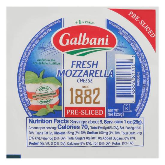 Galbani Fresh Mozzarella Sliced Cheese