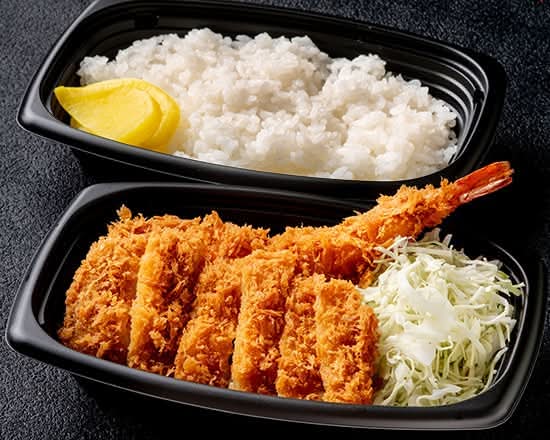 海老フライ＆ひな鶏のチキンかつ弁当
