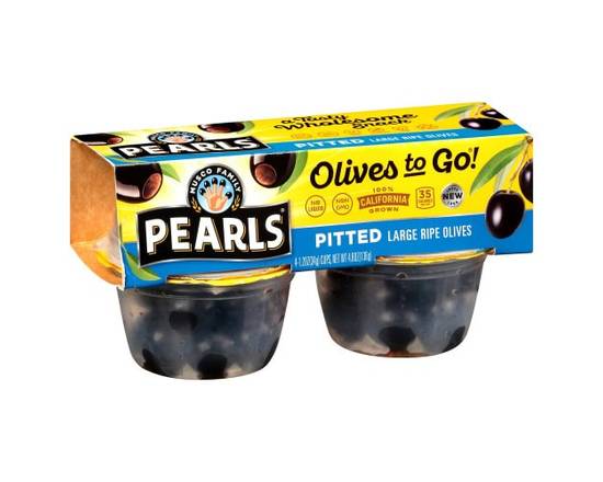Order Pearls · Pitted Large Ripe Olives to Go (4 x 1.2 oz) food online from Safeway store, Eureka on bringmethat.com