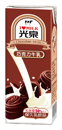 光泉巧克力牛乳-200ml <200ml毫升 x 1 x 6Bottle瓶>