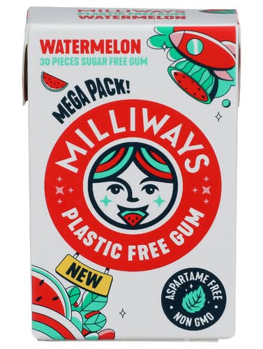 Milliways Food Watermelon Sugar Free Plastic Free Gum