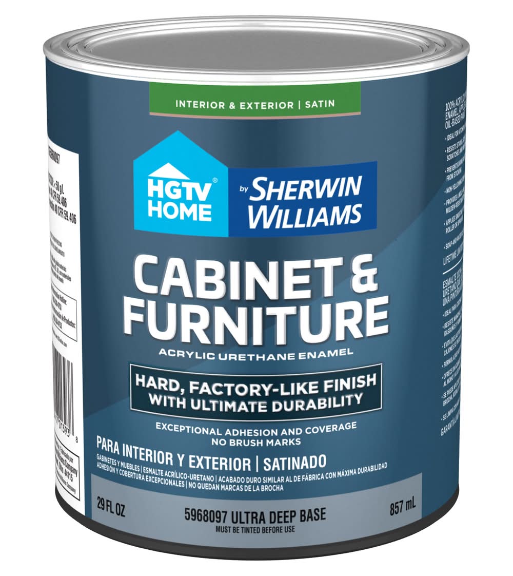 HGTV HOME by Sherwin-Williams Cabinet and Furniture Satin Ultra Deep Tintable Cabinet and Furniture Paint Enamel ( 1-quart )