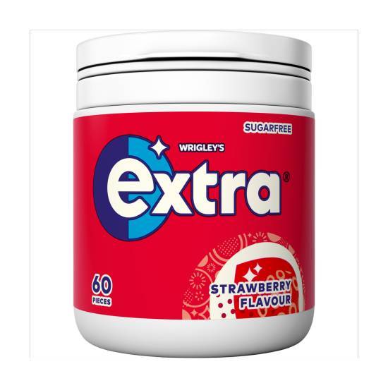 Extra Strawberry Flavour Sugarfree Chewing Gum Bottle 60 Pieces