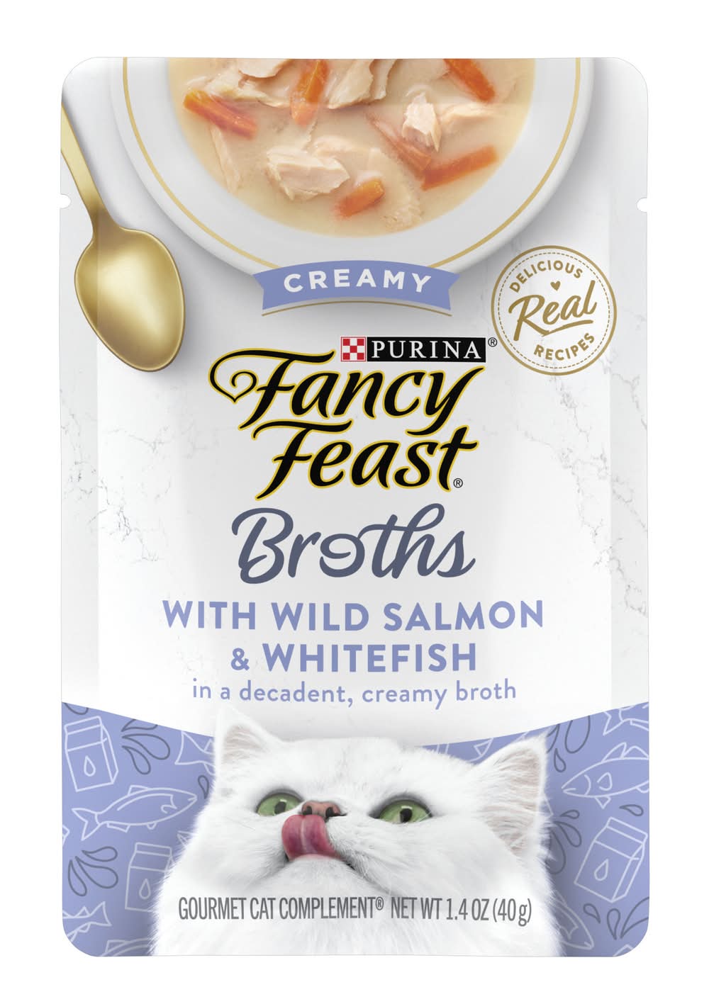 Fancy Feast Gourmet Creamy Wild Salmon & Whitefish Broths Cat Food Topper (1.4 oz)