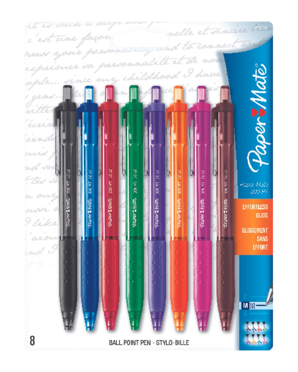 Paper Mate Inkjoy 300Rt Assorted Retractable Ball Point Pen 8 Pk