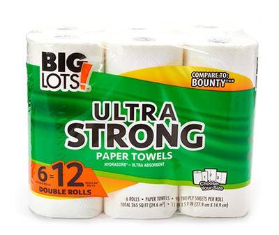 Big Lots Ultra Strong Double Roll Paper Towels, 11 In X 5.9 In (6 ct)