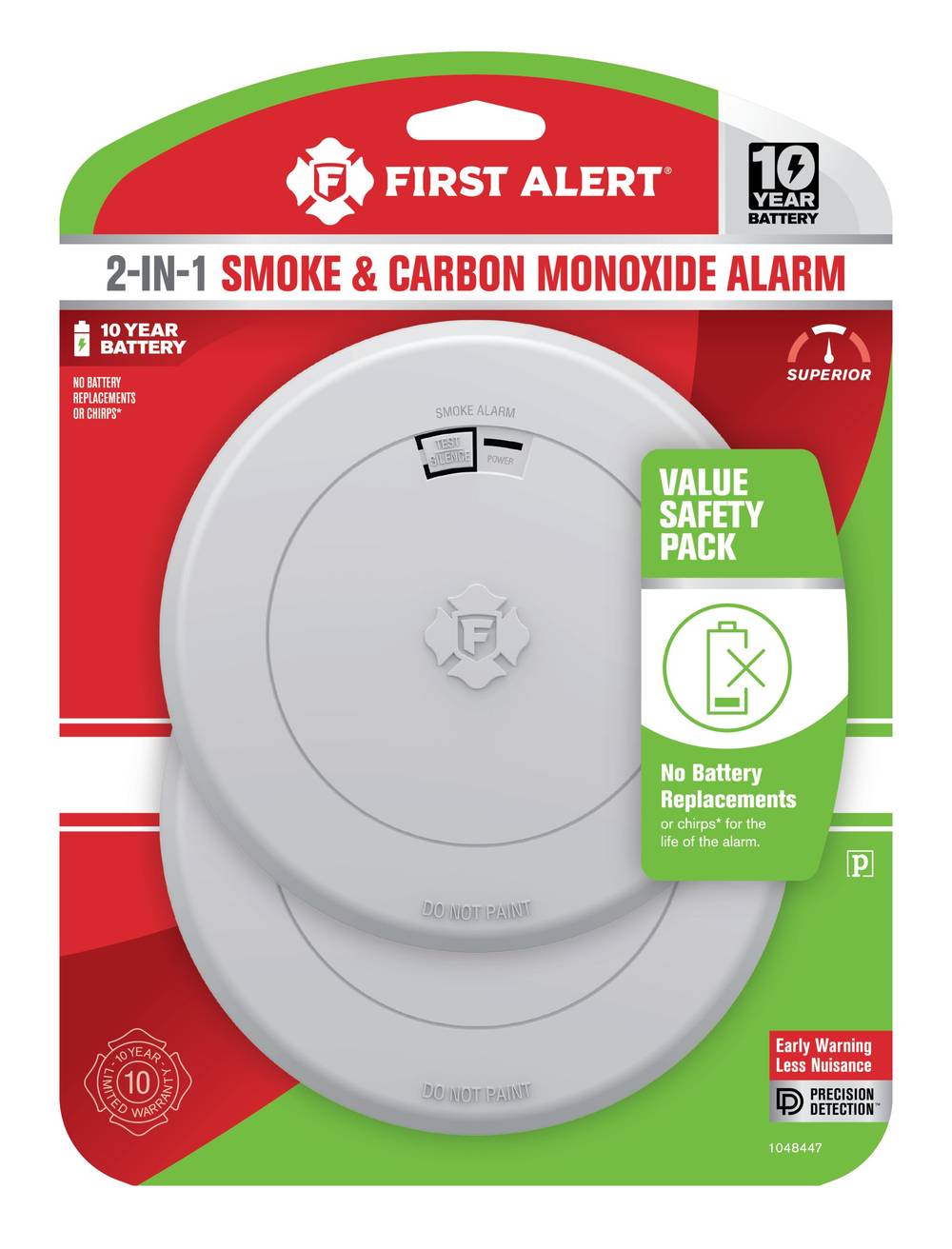 First Alert 10-Year Battery-operated Photoelectric Combination Smoke and Carbon Monoxide Detector (2-Pack) | 1048447