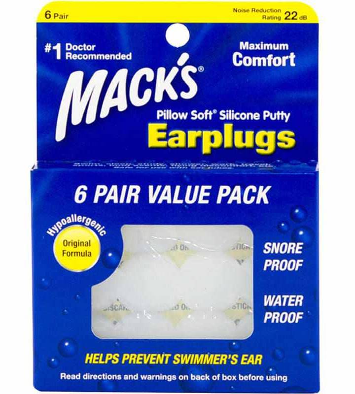 MACKS Ear Plugs Silicone 6pk