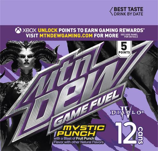 Mtn Dew Game Fuel Mystic Punch Dew Drink (12 ct, 12 fl oz) (fruit punch)